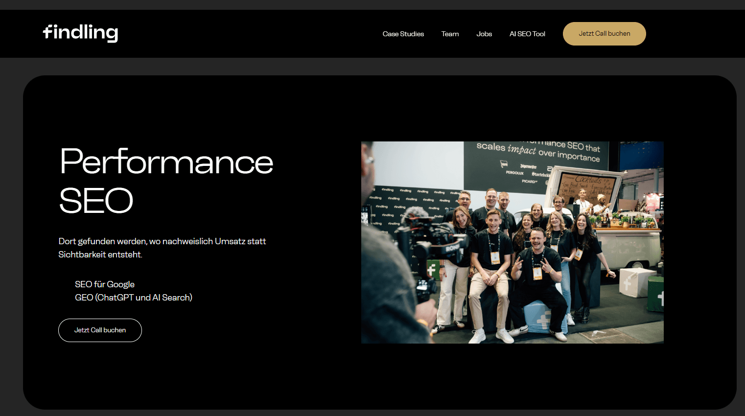 Website-Screenshot von Findling