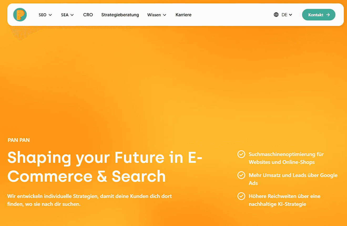 Website-Screenshot von PAN PAN