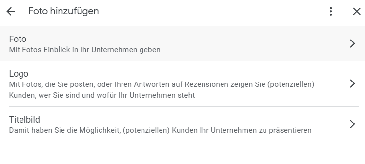 Fotos hinzufügen im Google Unternehmensprofil