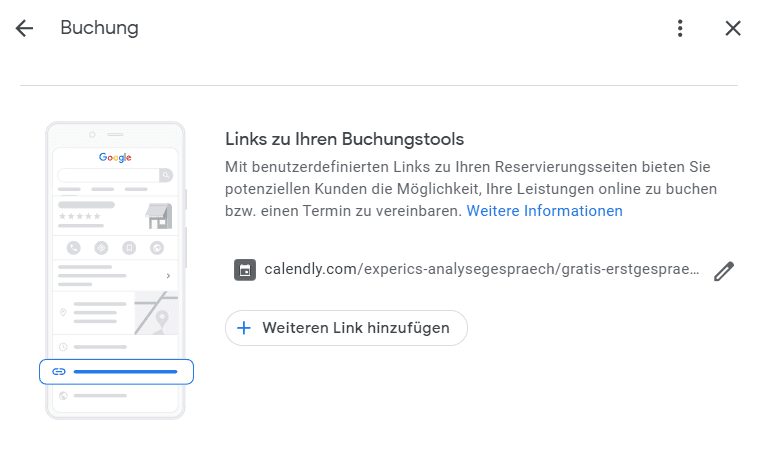 Möglichkeiten zur Terminbuchung im Google Unternehmensprofil ergänzen