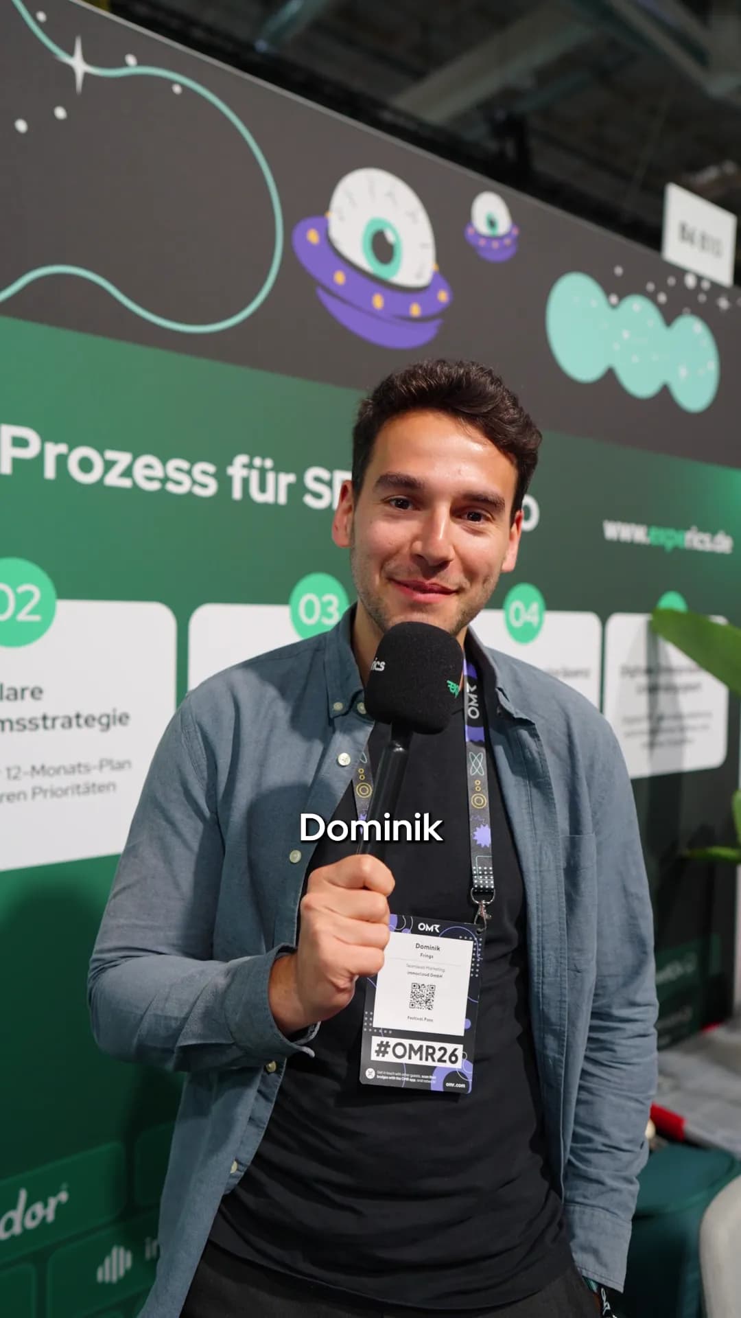 Dominik Frings, Head of Marketing immocloud, im O-Ton-Snippet von der OMR 2026
