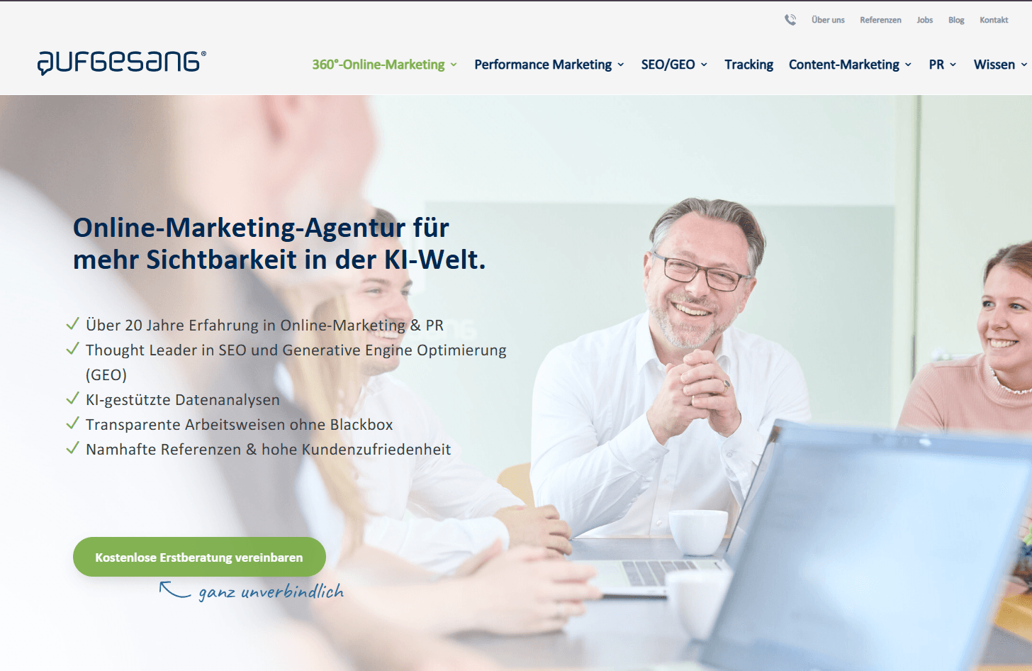 Website-Screenshot von Aufgesang