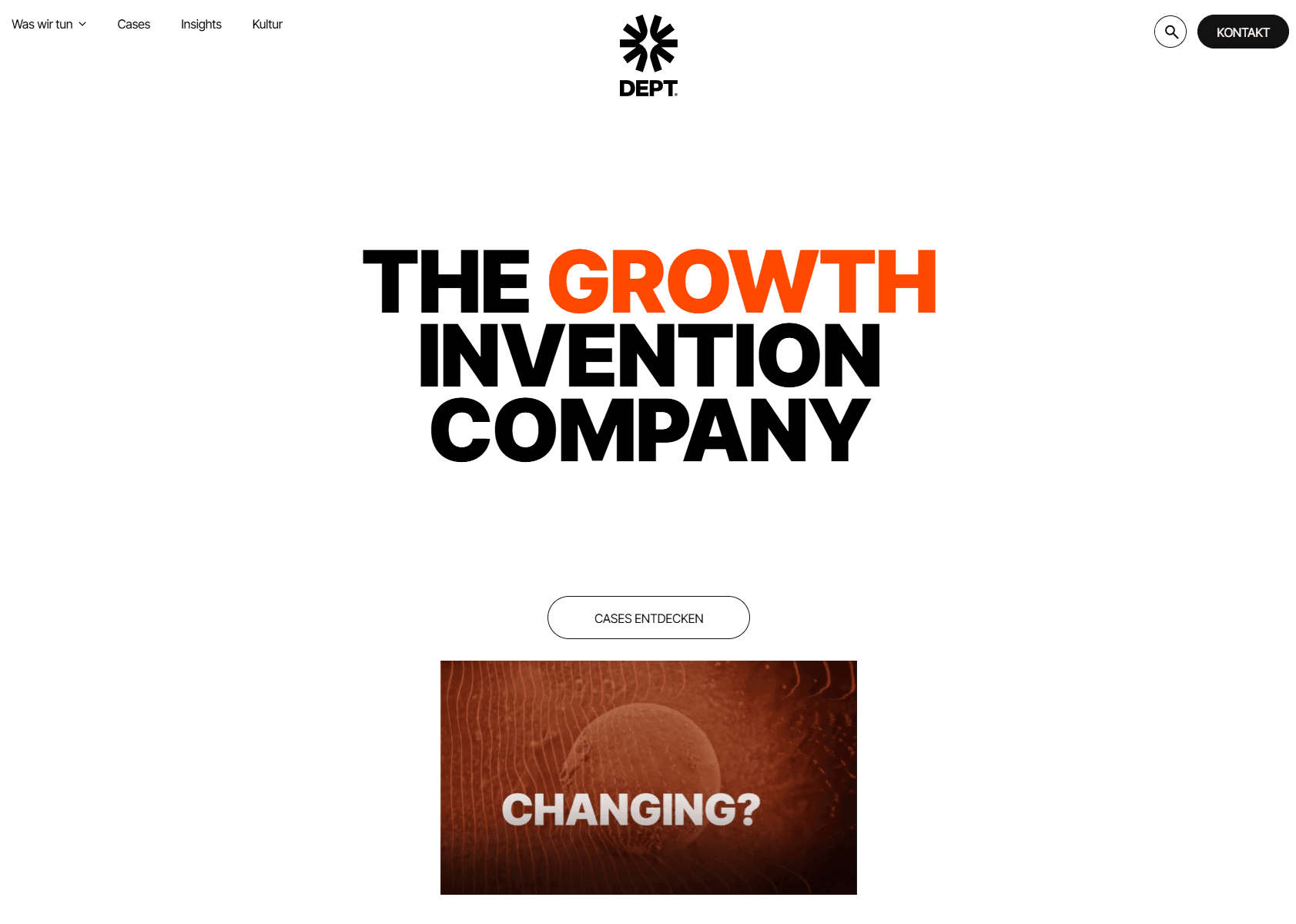 Website-Screenshot von Dept Agency