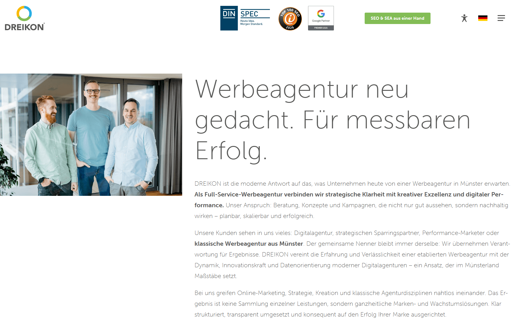 Website-Screenshot von DREIKON