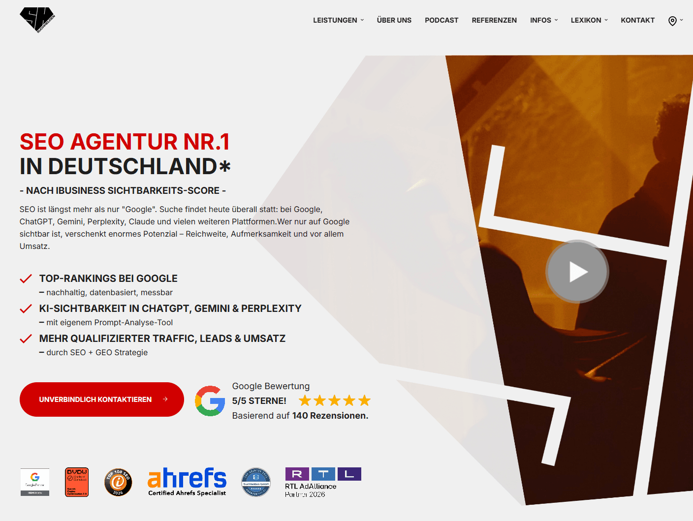 Website-Screenshot von SUCHHELDEN