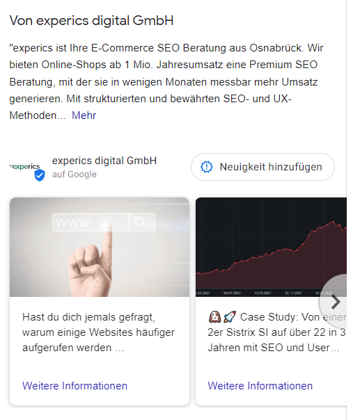 Google Unternehmensprofil optimieren: So werden Beiträge dargestellt